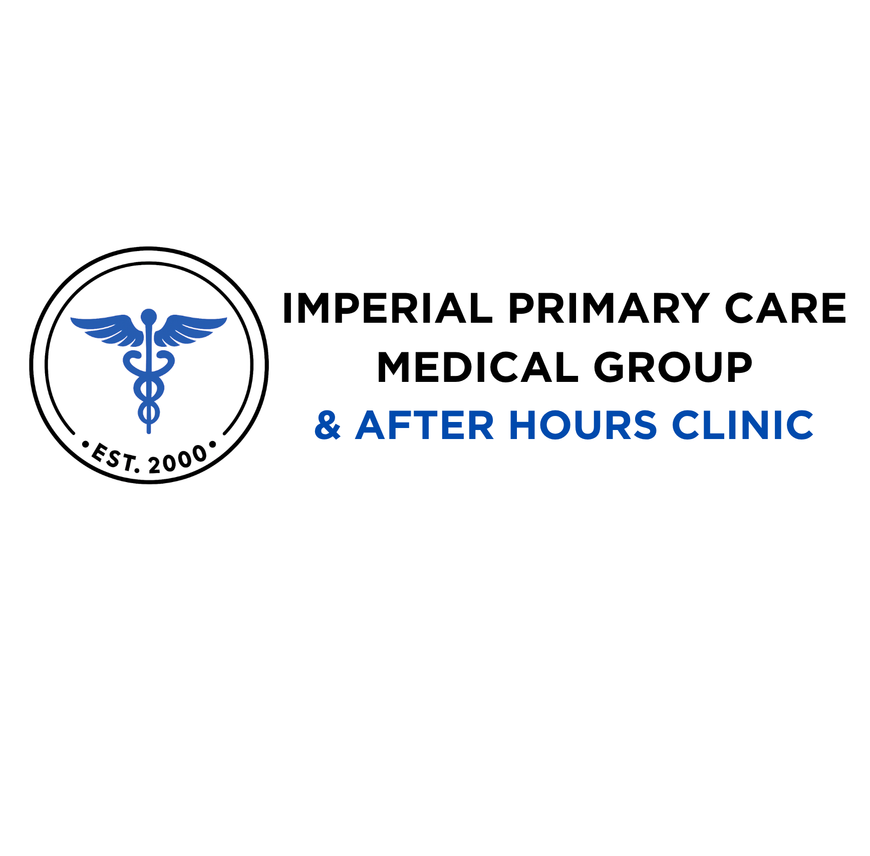 After Hours Clinic logo with blue caduceus